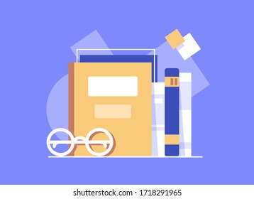 education concept,Learning,Books and reading,flat design icon vector illustration