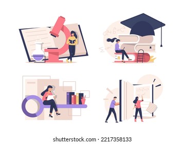 concepto de educación, aprendizaje, libros y lectura,ilustración vectorial de icono de diseño plano