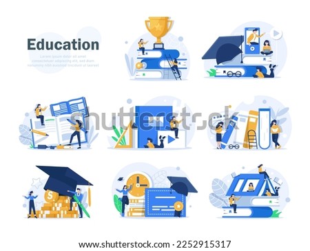 education concept,Learning,Books and reading,flat design icon vector illustration