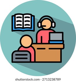 Ilustración vectorial isométrica del icono de la consultoría de Educación