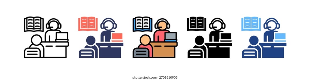 Ícone de consultoria em educação Ilustração de vetor múltiplo