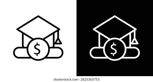 Education cost icon concept stroke on white background