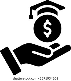 Education Cost Icon Glyph Vector Illustration