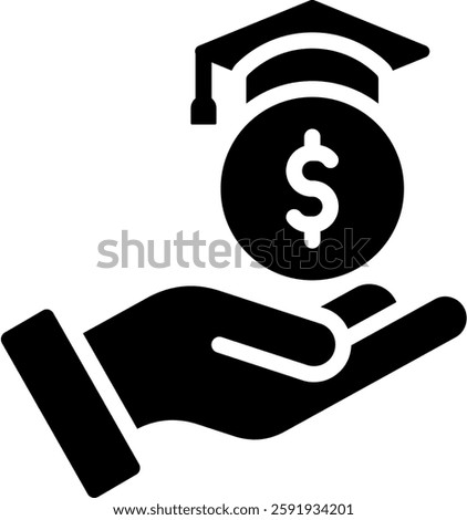 Education Cost Icon Glyph Vector Illustration