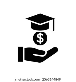 Education cost icon Isolated flat vector in outline
