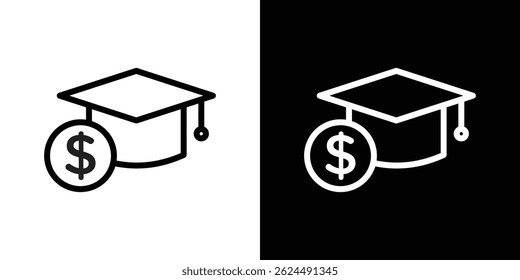 Education cost icon. Logotype vector set