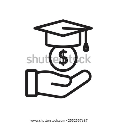 Education cost icon Simple thin outline