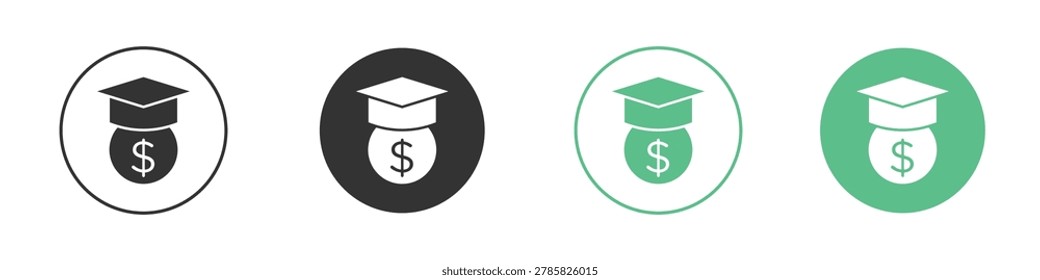 Education cost icon, Simple vector graphics pack