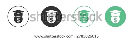 Education cost icon, Simple vector graphics pack