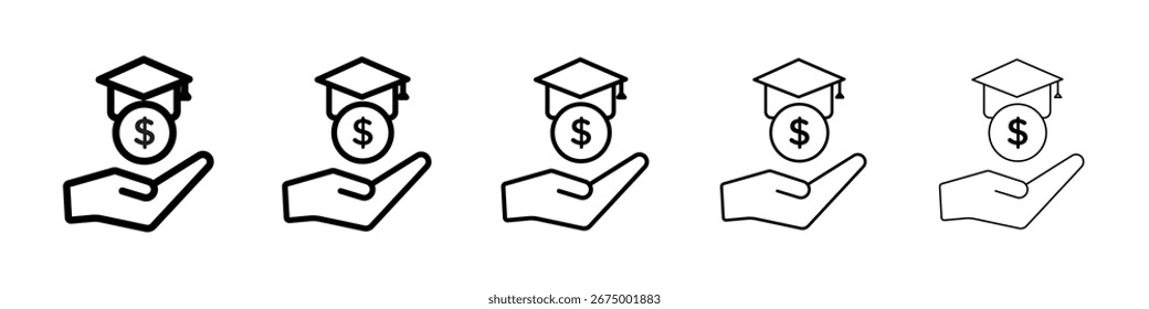 Education cost icon Vector Art Illustration