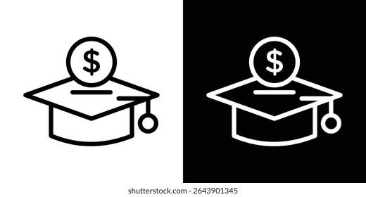 Icono de costo de Educación Ilustración de elemento simple de Vector editable