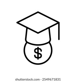 Diseño web de icono de costo de Educación en Vector