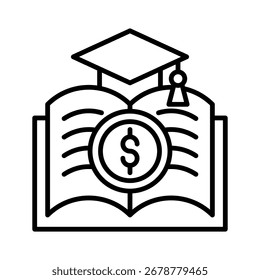 Educación Icono de línea de costo colección de Vector