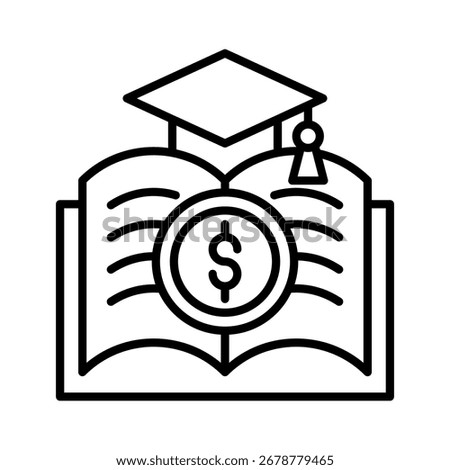 Education Cost line icon vector collection