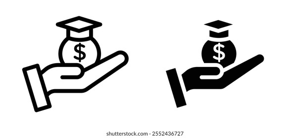 Education cost liner icon vector set.