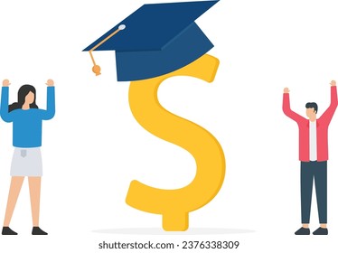 Education cost, tuition or scholarship, money for university or graduation, school expense or student debt