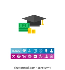 Education costs concept icon