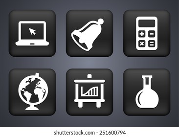 Education Courses on Black Square Buttons