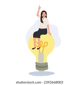 Education and Creativity concept. Thai University Student with Light Bulb Idea