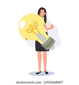 Education and Creativity concept. Thai University Student with Light Bulb Idea