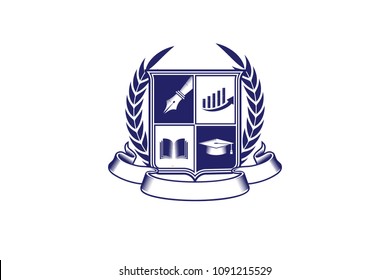 Education Crest Logo Icon Vector