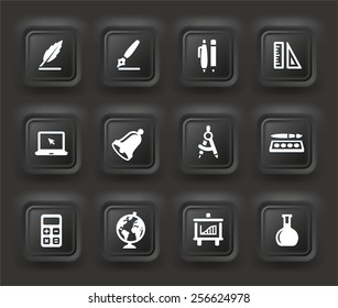 Education Curriculum  on Black  Bevel Square Buttons
