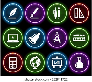 Education Curriculum  on Glow Round Buttons