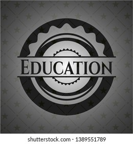 Education dark badge. Vector Illustration. Detailed.