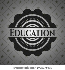 Icono o emblema oscuro de la educación. Ilustración vectorial. Detallado. 