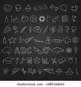 Education dash line icon vector on a black background for Happy Teacher's Day