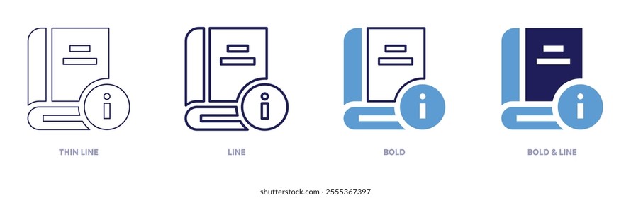 Education data icon in 4 different styles. Thin Line, Line, Bold, and Bold Line. Duotone style. Editable stroke.