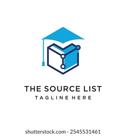  Design do logotipo da ilustração do ícone da fonte de dados educacionais