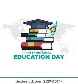 Education Day, 11 November, greeting card, stock illustration, Education Day editable template. eps file.