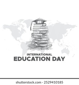 Education Day, 11 November, greeting card, stock illustration, Education Day editable template. eps file.