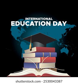 Education Day, 11 November, greeting card, stock illustration, Education Day editable template. eps file.