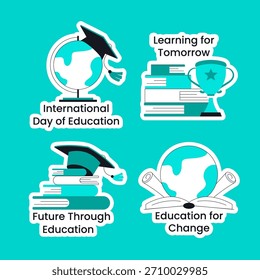 Design de etiqueta de dia educacional com ilustração de desenho à mão e modelo de fundo
