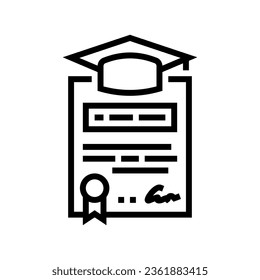 education degree interview job line icon vector. education degree interview job sign. isolated contour symbol black illustration