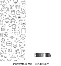 Education design concept. Background with education, school and university icons.