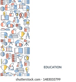 Education design concept. Background with education, school and university icons.