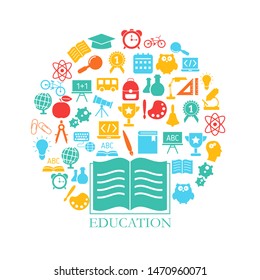 Education design concept with education, school and university elements. Back to School.