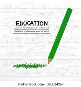 Education design with crayon and paper
