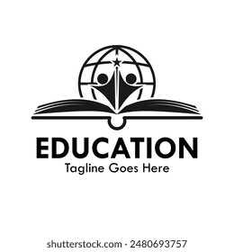 Education design logo template illustration. there are book, student and global