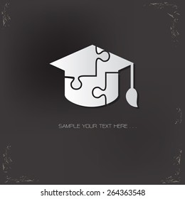 Education design on old background,vector logo template
