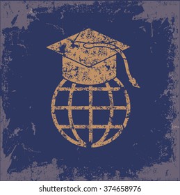 
Education design on old paper background,vector