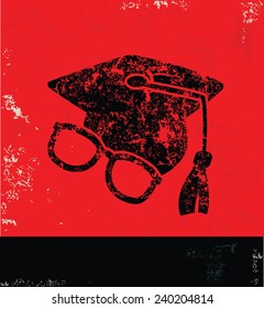 Education design on red background,grunge vector