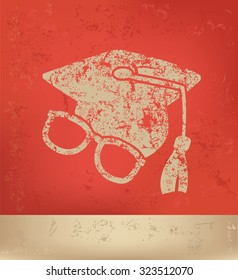 Education design on red background,poster grunge design