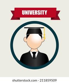 Education design over beige background, vector illustration