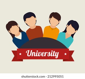 Education design over beige background, vector illustration