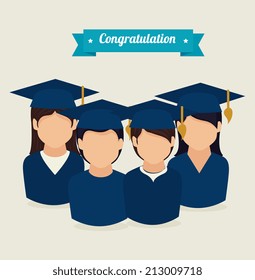 Education design over beige background, vector illustration