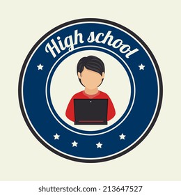 Education design over beige background, vector illustration
